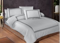 Постельное белье сатин delux First Choice - Belezza Grey (Turkey), евро